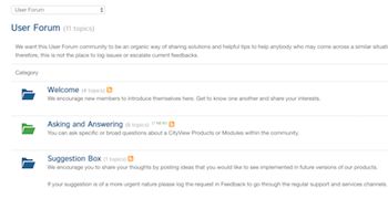 CityView User Forum Screen